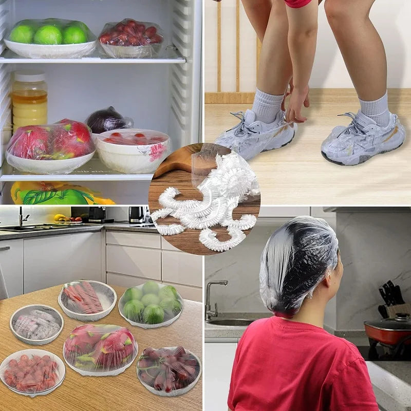 Disposable Food Covers – Elastic Plastic Wrap for Fresh Food Storage