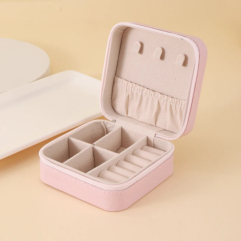 Portable Leather Jewelry Organizer – Travel Storage Case