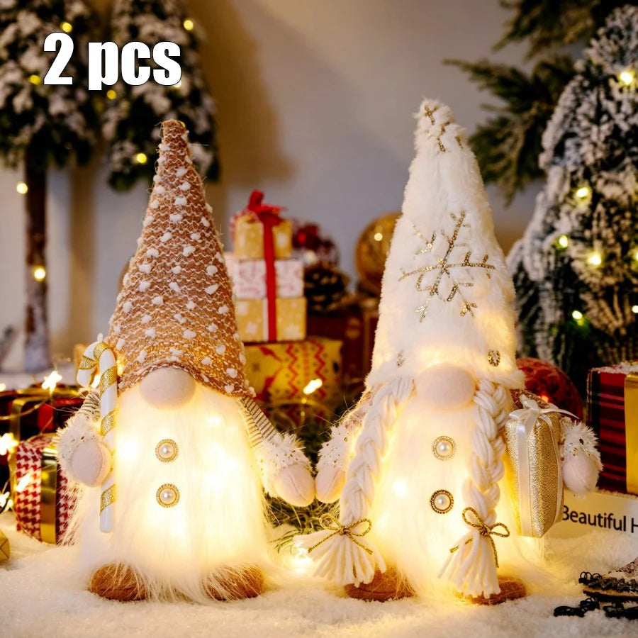 Glowing Knitted Gnome Doll with LED Light – Christmas Decoration Gift