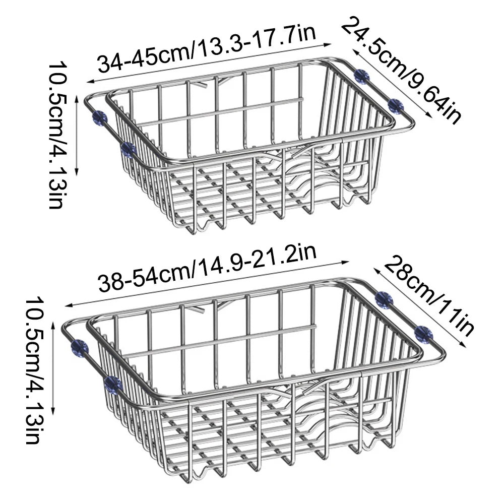 Stainless Steel Telescopic Sink Drain Rack Non-Slip Dish Drying Kitchen Bathroom Countertop Organizer Rack for Household UseStainless Steel Telescopic Sink Drain Rack Non-Slip Dish Drying Kitchen Bathroom Countertop Organizer Rack for Household Use
