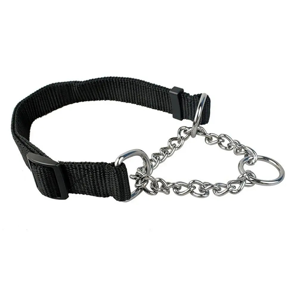 Nylon Half-Check Pet Collar – Outdoor Training Collar for Dogs & Cats