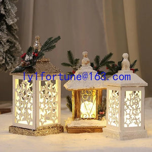 Glowing Wooden Christmas House Decor
