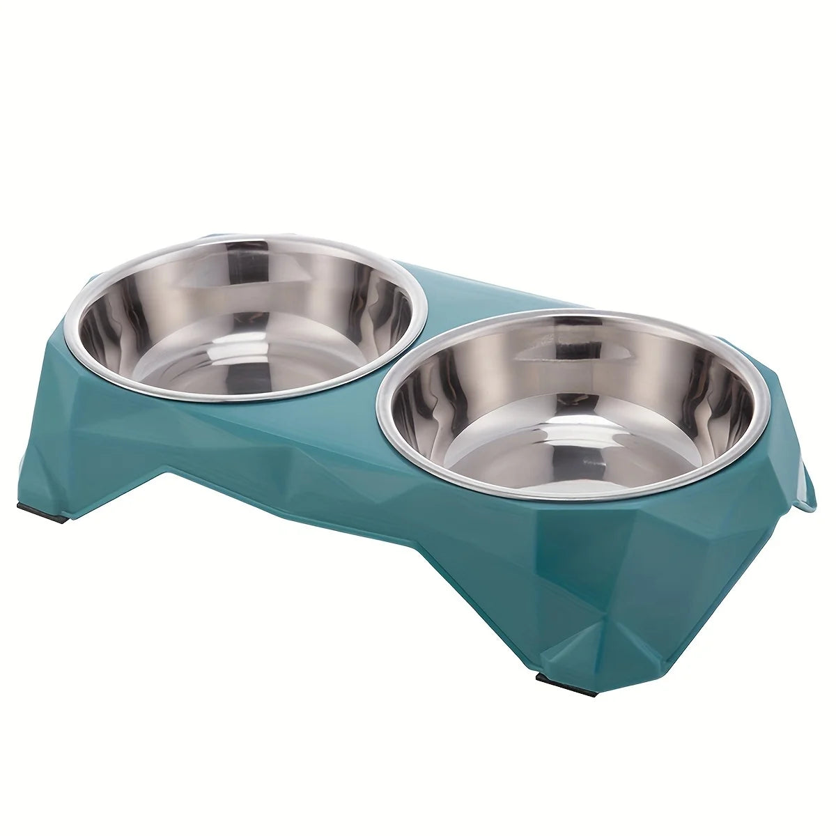 Stainless Steel Double Pet Bowl for Dogs & Cats – Non-Slip