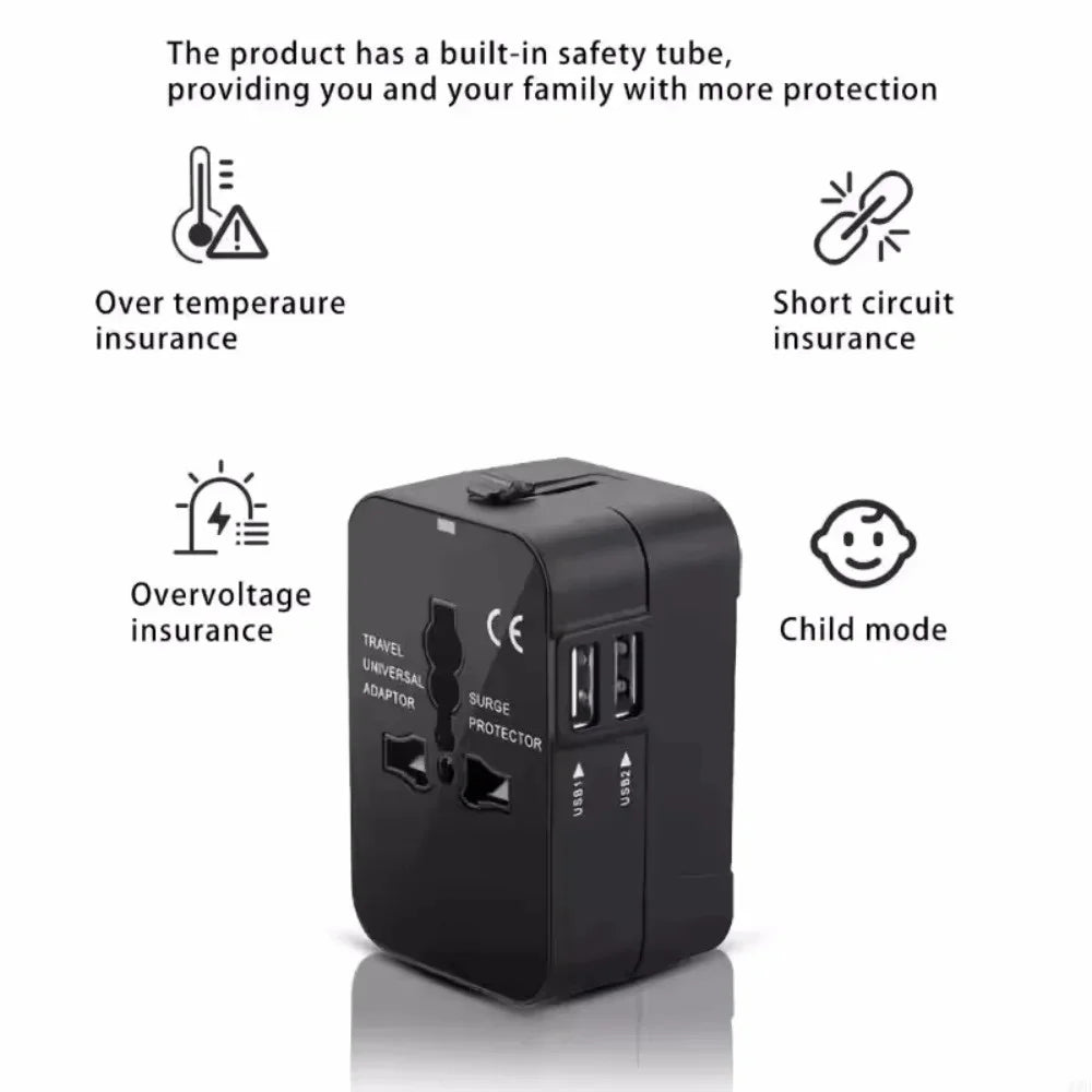 Universal Travel Adapter with Dual USB Ports