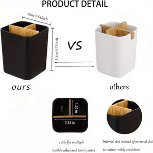 3-Compartment Toothbrush & Toothpaste Organizer