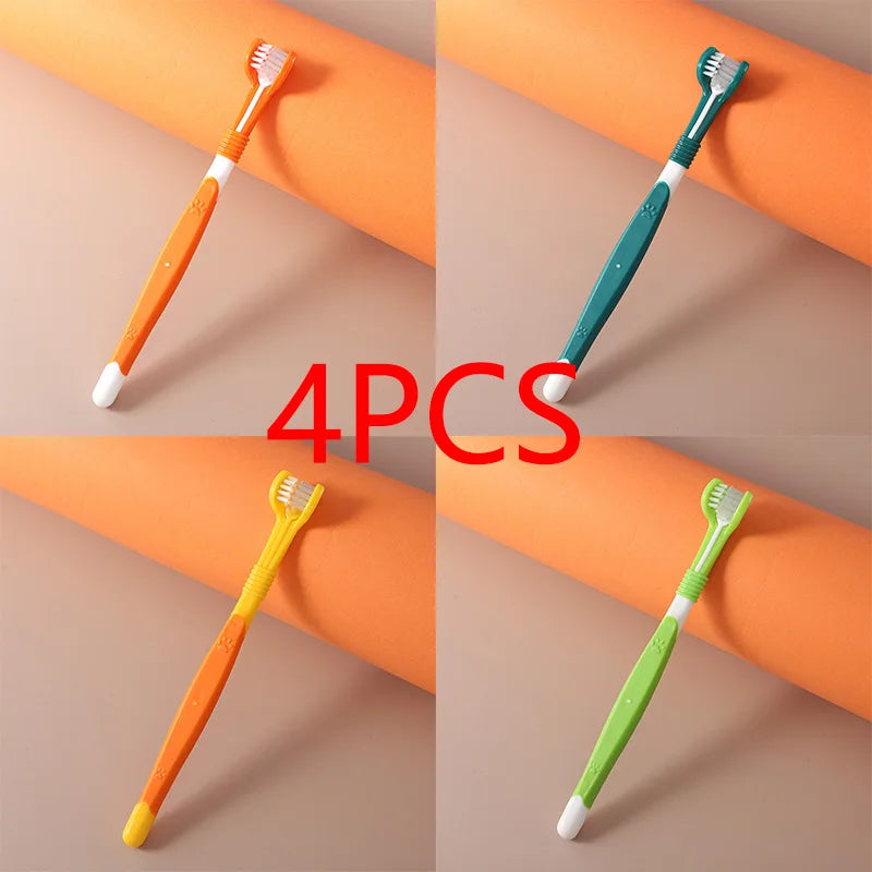 SEO Title: 3-Sided Pet Toothbrush for Dogs & Cats – Teeth Cleaning Tool
