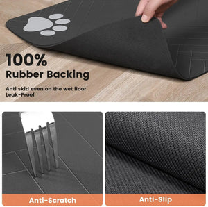 Absorbent Pet Feeding Mat for Dogs & Cats, Waterproof Bowl Placemat