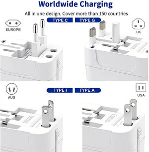 Universal Travel Adapter – EU, UK, US & AU Plug Converter