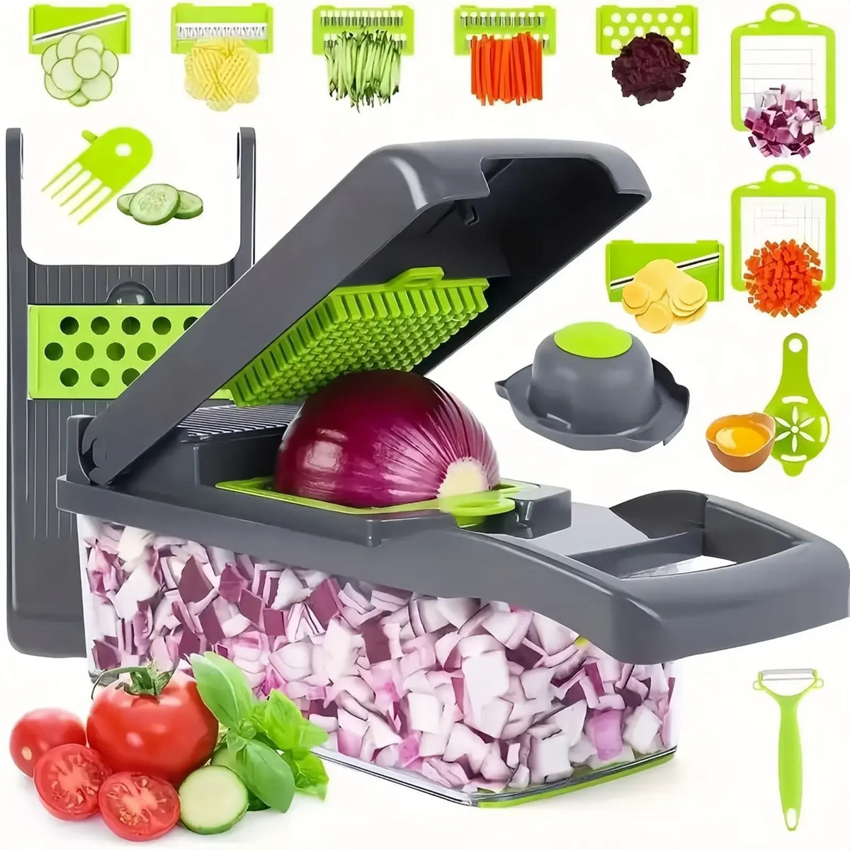 14-in-1 Vegetable Chopper, Multifunctional Food Slicer and Dicer