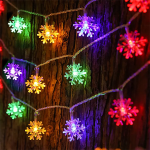 10/20/40 LED Snowflake String Lights, USB/Battery Powered Christmas Decorations