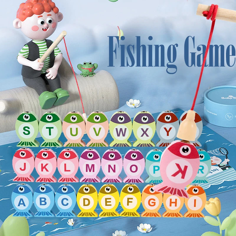 Wooden Fishing Game for Kids | Educational Alphabet & Number Toy