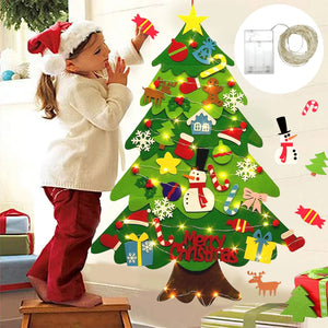 DIY Felt Christmas Tree Decoration, Santa Claus Ornaments & Kids Xmas Gifts