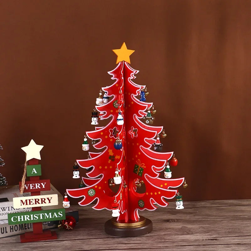 Mini Wooden Christmas Tree DIY Tabletop Ornament