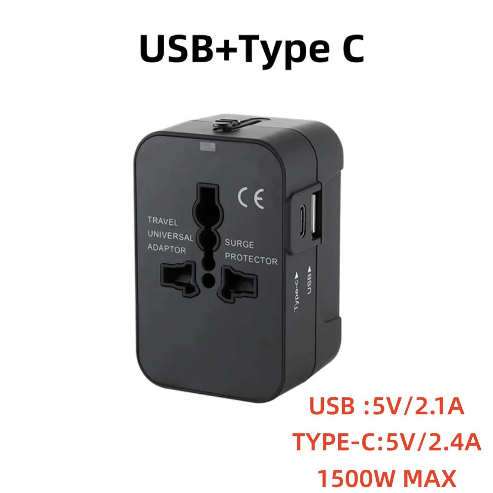Universal Travel Adapter with Dual USB Ports