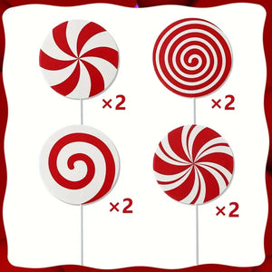 Red & White Peppermint Christmas Tree Toppers