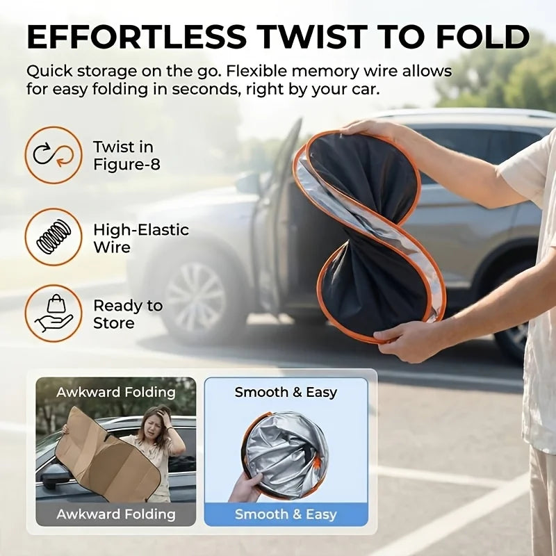 Car Front Windshield Sunshade – No-Drill UV Protection Cover