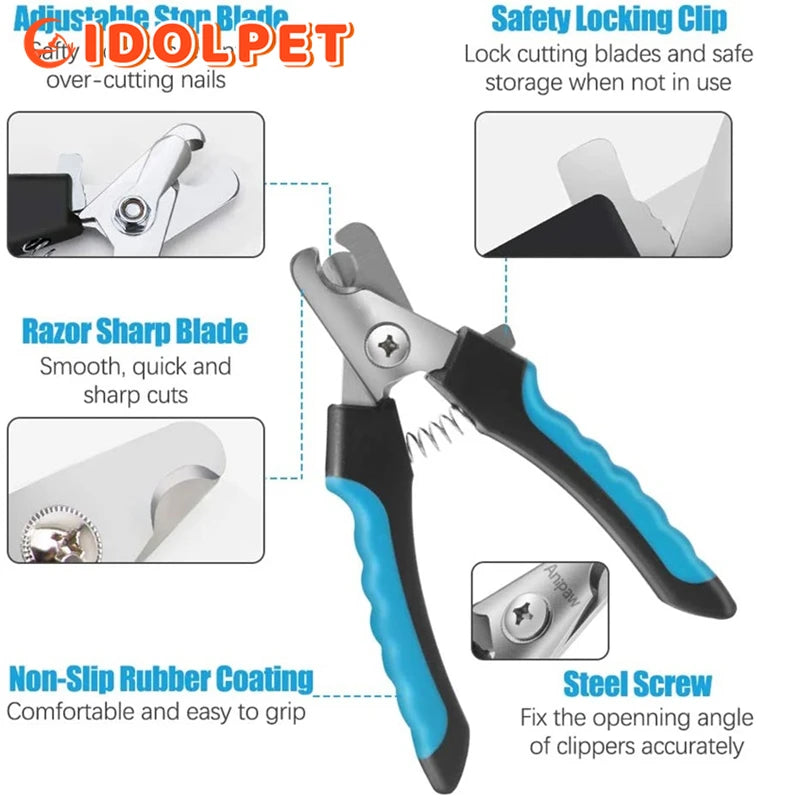 Professional Pet Nail Clipper with Safety Guard for Cats & Dogs