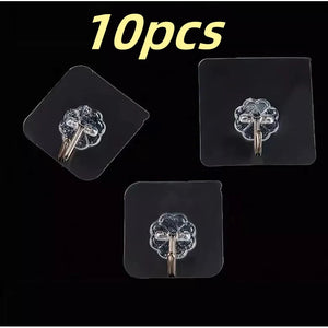 Transparent Self-Adhesive Wall Hooks for Kitchen & Bathroom