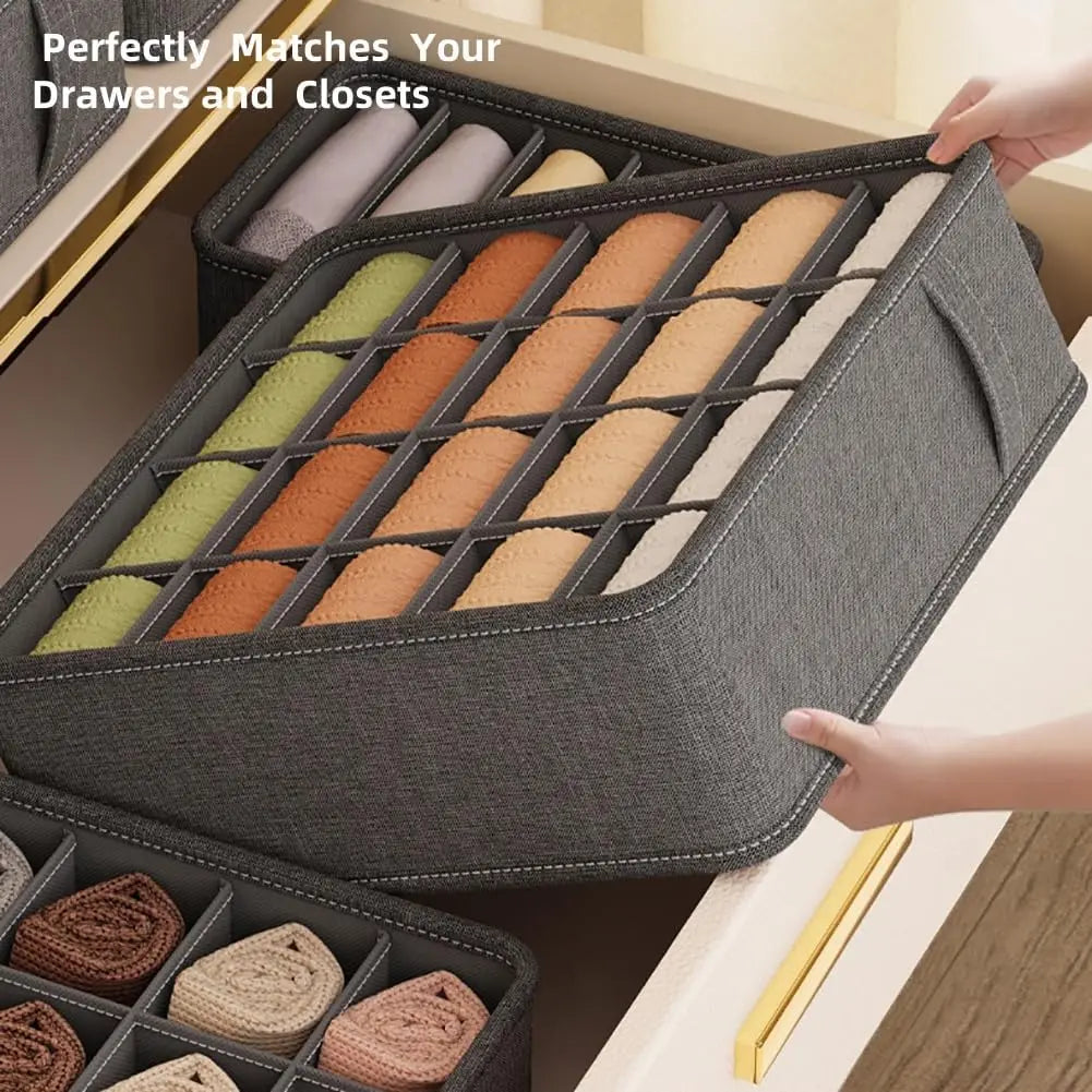 Foldable Fabric Drawer Organizer – Socks & Underwear Storage