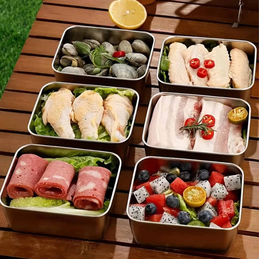 5-Piece Stainless Steel Food Storage Containers – Airtight Lunch Box Set