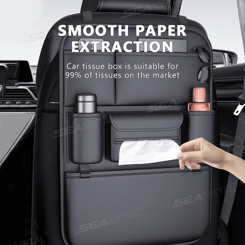 SEAMETAL 6-Pocket Car Seat Back Organizer – Waterproof Storage Bag