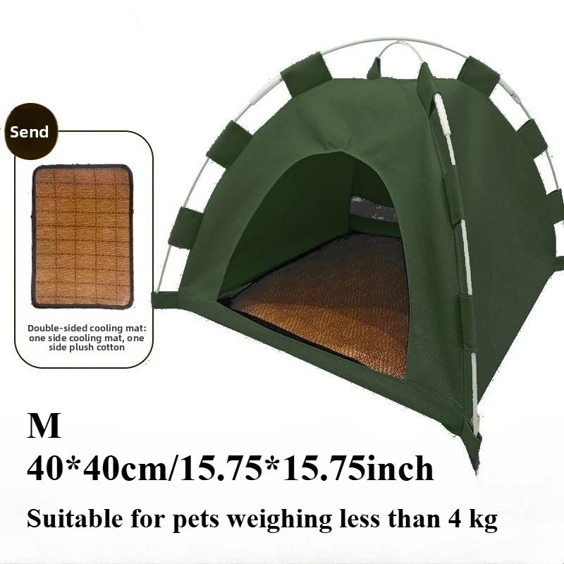 Outdoor Pet House, Breathable and Foldable Tent-Style Pet Cage in Solid Colors, Minimalist Design-Foldable Cat and Dog House