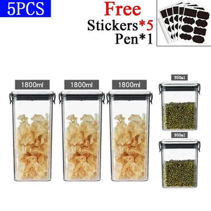 Stackable Plastic Food Storage Containers – Airtight Kitchen Jars