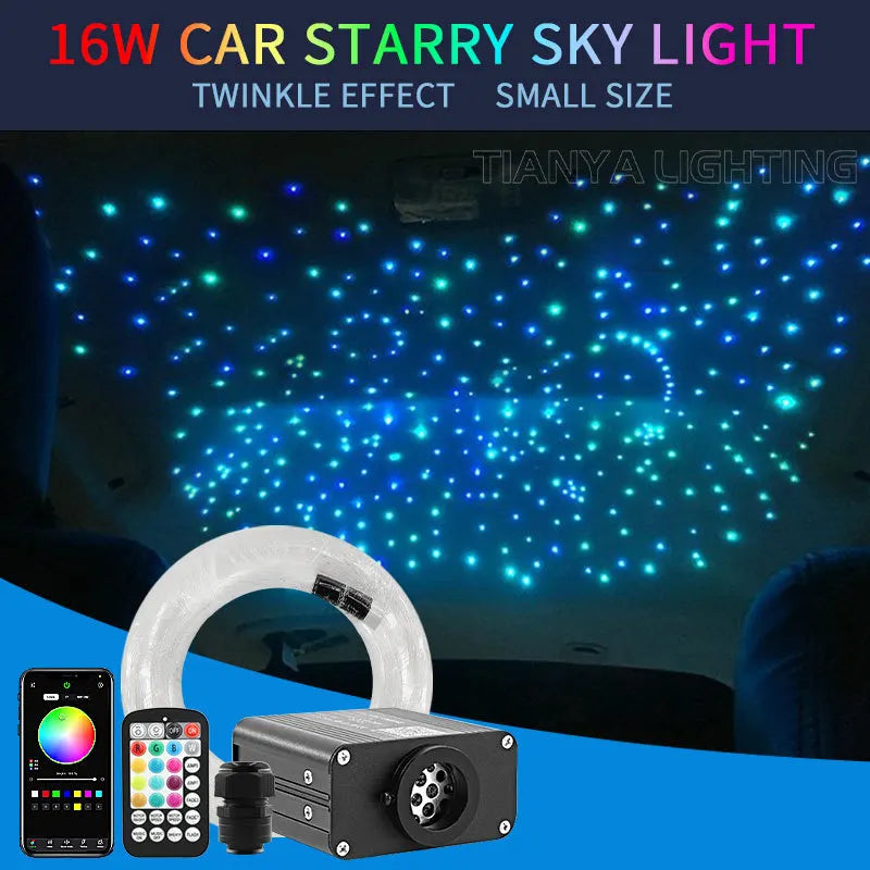 16W Car Star Roof LED Fiber Optic Light Kit – Starry Sky Ceiling