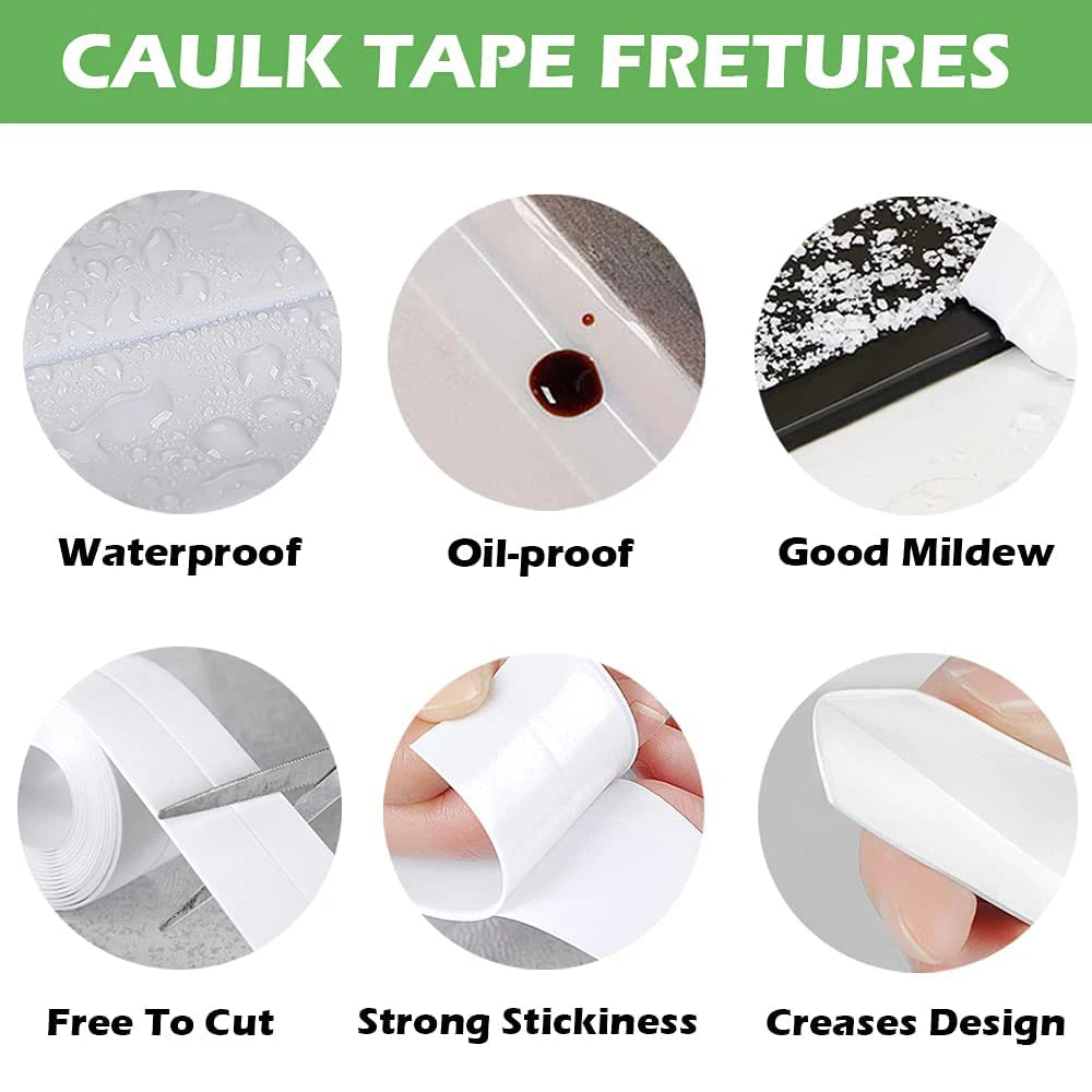 Waterproof Bathroom & Kitchen Sealing Tape – Self-Adhesive PVC Strip