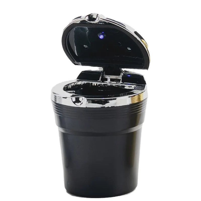 Universal Car Ashtray with LED Light – Covered Interior Accessory