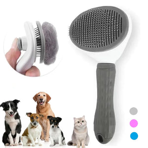 Self-Cleaning Pet Grooming Brush for Cats & Dogs