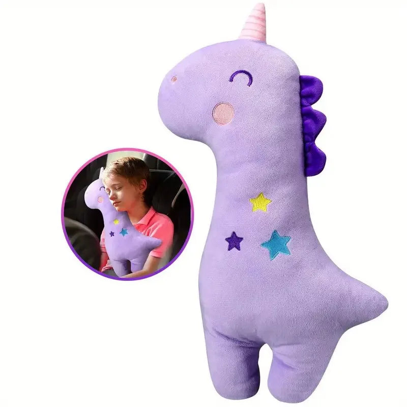 Cute Plush Car Seat Belt Covers – Dinosaur & Unicorn