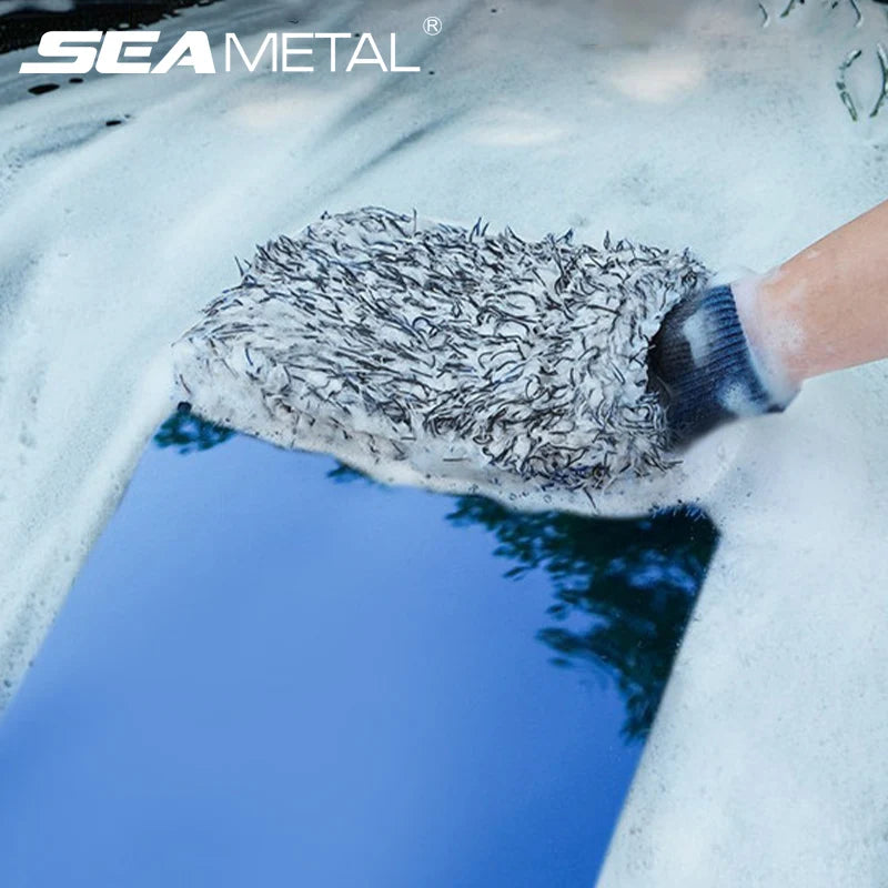 SEAMETAL Microfiber Car Wash Mitt – Chenille Cleaning Glove