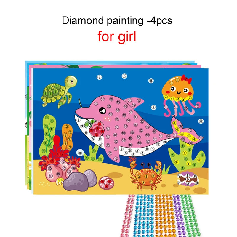 DIY Sticker Craft Kit for Kids Ages 3-6, Creative Educational Art Toy