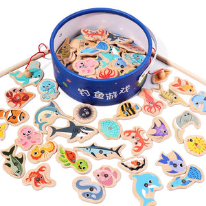Wooden Magnetic Fishing Toy for Kids – Educational Fish Matching Game