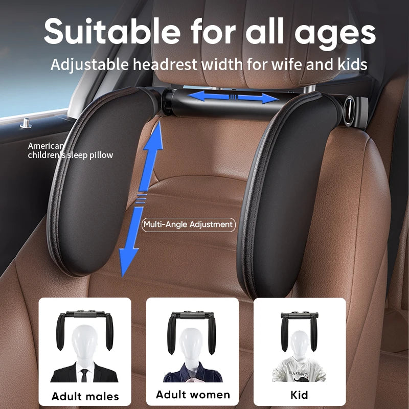 Adjustable Car Neck Pillow with Memory Foam – 360° Headrest