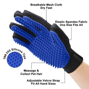 Silicone Pet Grooming Gloves for Dogs & Cats – Hair Remover