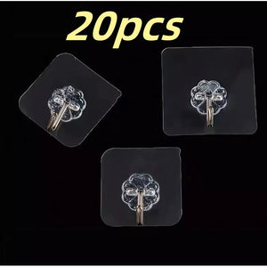 Transparent Self-Adhesive Wall Hooks for Kitchen & Bathroom