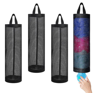 Wall-Mounted Plastic Bag Dispenser – Reusable Mesh Storage Organizer