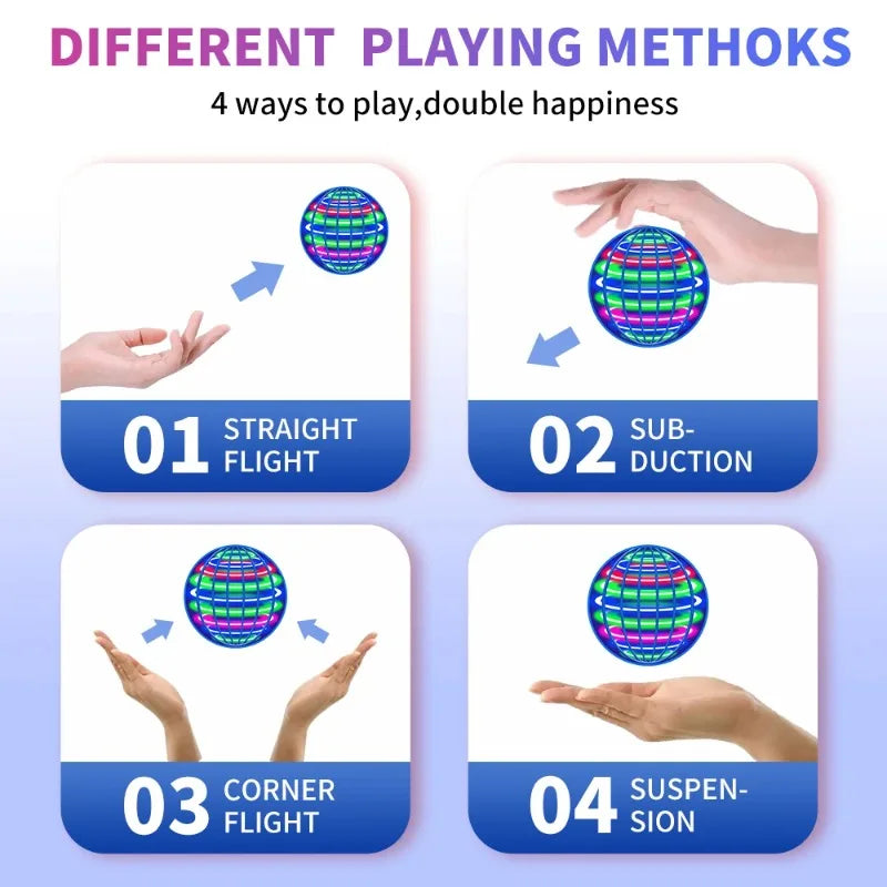 LED Flying Spinner Ball – Hand-Controlled Boomerang Toy