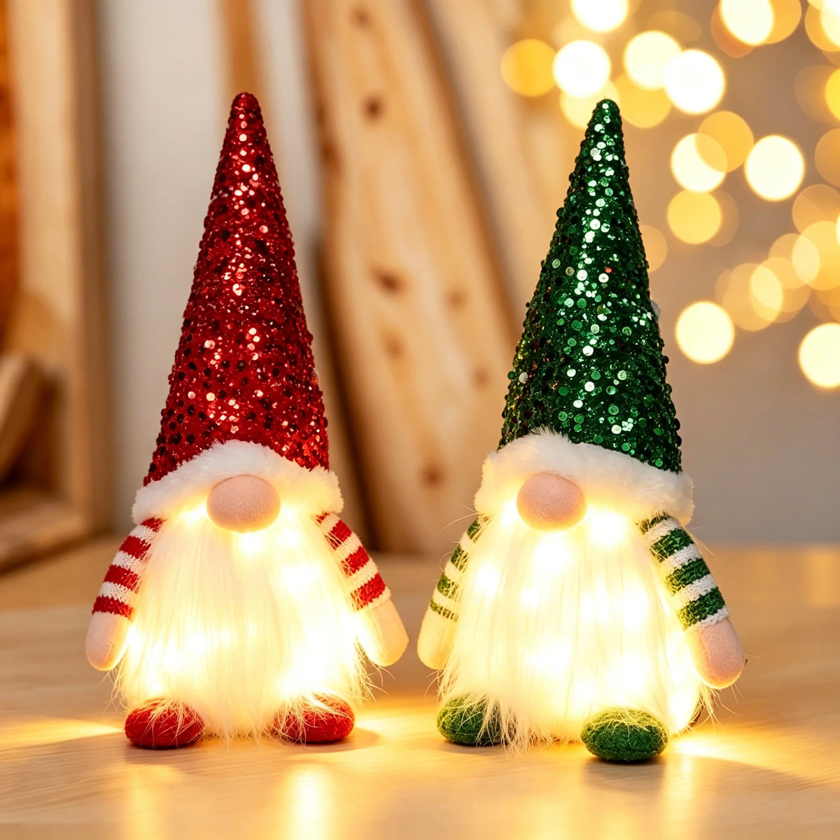 Glowing Knitted Gnome Doll with LED Light – Christmas Decoration Gift