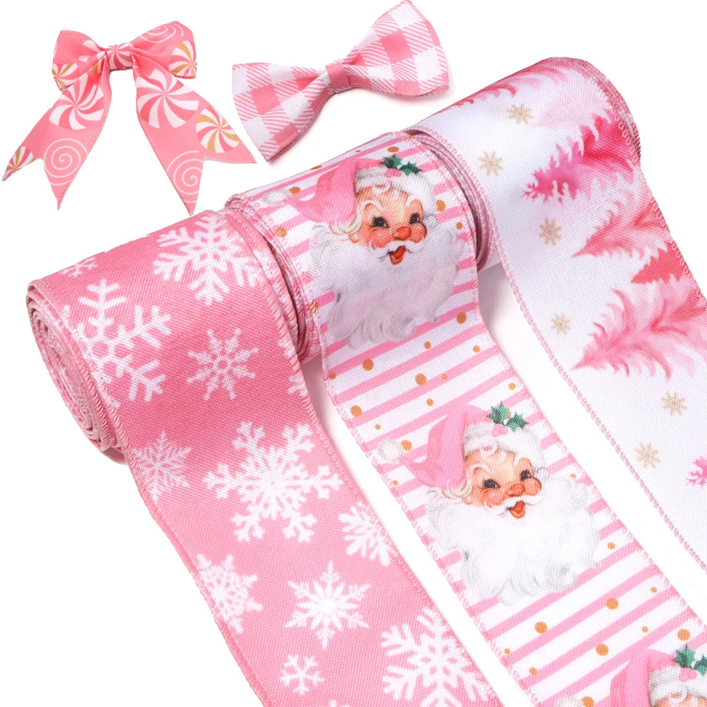 Pink Christmas Ribbon for DIY Crafts & Gifts