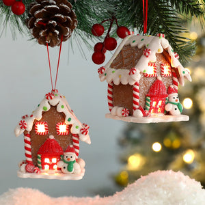Christmas LED Hanging Ornaments – Snowman, Gingerbread & Santa