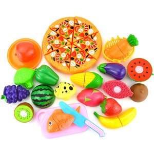 Kids Pretend Play Kitchen Toy Set | Cutting Food Toys for Children