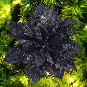 1–20pcs Glitter Artificial Christmas Flowers, Xmas Tree Ornaments & Holiday Decorations