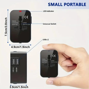 Universal Travel Adapter with Dual USB Ports – Worldwide Charger