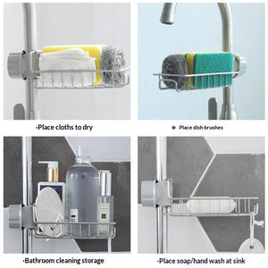 Stainless Steel Sink Organizer – Sponge, Soap & Towel Holder