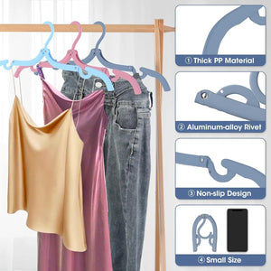 30-Piece Portable Travel Hangers – Foldable Clothes Hanger Set