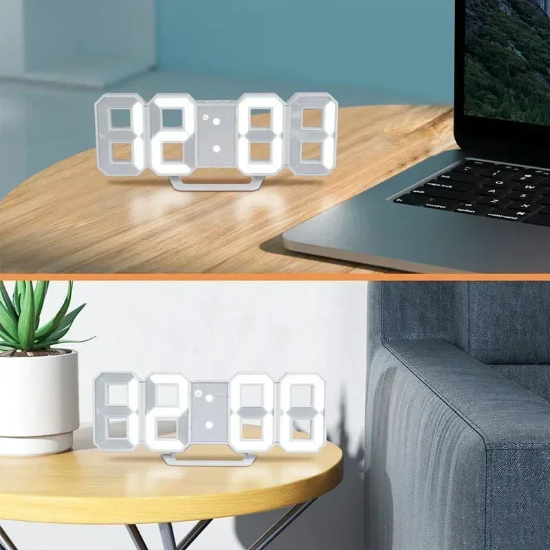 3D LED Digital Clock with Alarm, Date & Temperature Display
