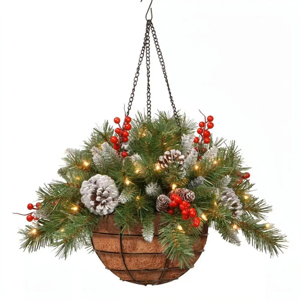 Decorative Christmas Wreath Basket – Holiday Home Decor